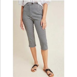 Size 10 Anthropologie Gingham Capri Pants